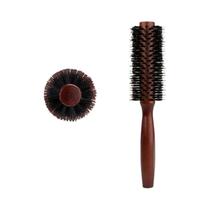 Escova Redonda Com Cabo De Madeira, Escova De Cerdas De Javali, Ferramenta De Cabeleireiro