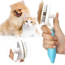 Escova Removedora de Pelos Cães e Gatos Autolimpante para Pentear seu Pet