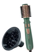 Escova Rotativa Britania Profissional 1300w Ions Tourmaline Secadora Alisadora Ar Quente Frio Bivolt Com Difusor De Cachos