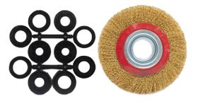 Escova Rotativa Circular Latonada 6 X 3/4 P/ Motoesmeril Escova Rotativa Circular Latonada 6 X 3/4 P/ Motoesmeril