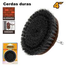 Escova Rotativa de Cerdas Duras D 4Pol, Haste 1/4 INGCO