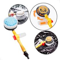 Escova Rotativa de Limpeza Alta Pressão com Dispenser de Sabão para Carros e Placas Solares