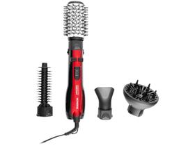 Escova Rotativa Mondial Ceramic Íon Turbo Vermelho/Preto 1200W 127V - ER-09