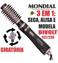 Escova Rotativa Mondial Erb01 Bivolt Black Rose