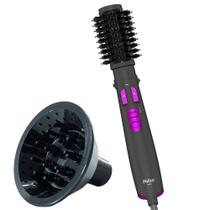 Escova Rotativa Philco Profissional 1300w Ions Tourmaline Secadora Alisadora Ar Quente Frio Bivolt Com Difusor De Cachos