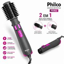 Escova Rotativa Secadora Philco 2 em 1 1300W Bivolt - Escova Rotativa Secadora Philco 2 em 1 1300W Bivolt -