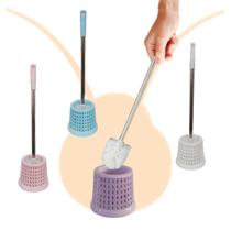 Escova Sanitária Cabo Inoxidável C/ Suporte Decorado