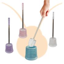 Escova Sanitária Cabo Inoxidável C/ Suporte Decorado