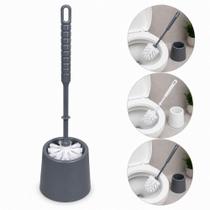 Escova sanitaria com suporte banheiro higienica organizador limpa vaso plastico resistente pratica