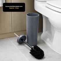 Escova Sanitária com Suporte e Tampa Para Banheiro Cinza Escova Sanitária com Suporte e Tampa Para Banheiro Cinza