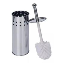 Escova Sanitária Com Suporte Limpeza Eficaz Higiênica do Vaso Sanitário Removendo manchas Resíduos Ambientes Úmidos Inox