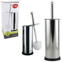 Escova Sanitária Com Suporte Redondo De Inox 36,5x10cm