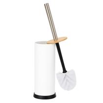 Escova Sanitária de Banheiro Bambu c/ Suporte Vassoura Limpeza Vaso Privada