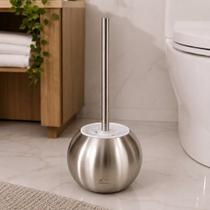 Escova Sanitária de Banheiro com Suporte Inox Resistente e Durável Design Moderno e Higiênico Cerdas Eficientes
