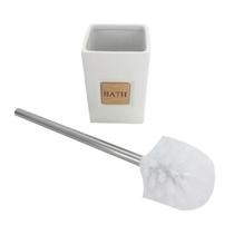 Escova Sanitária de Banheiro Vassoura Limpar Vaso Privada Porcelana e Bambu Bath