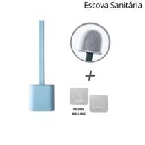 Escova Sanitária de Silicone limpeza de vaso com suporte de parede