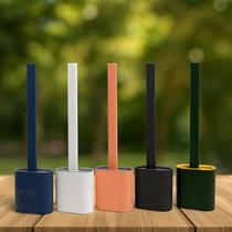 Escova Sanitária De Silicone Limpeza Vaso Privada Banheiro Com Suporte Adesivo Parede