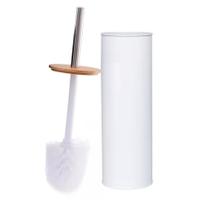 Escova sanitaria em inox com suporte para limpar vaso privada sanitário e banheiro branco preto