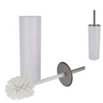 Escova sanitaria higienizacao pratica limpeza de vaso sanitario em inox com suporte luxo branca Escova sanitaria higienizacao pratica limpeza de vaso sanitario em inox com suporte luxo branca
