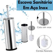 Escova Sanitaria Inox Com Suporte banheiro limpeza