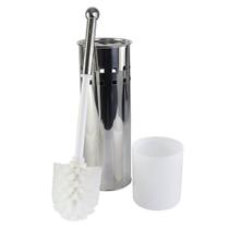 Escova Sanitária Inox com Suporte Elegância e Higiene para Seu Banheiro