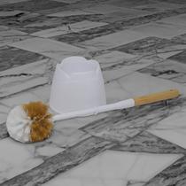 Escova Sanitária Limpa Vaso Privada Banheiro Cabo Bambú