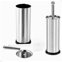 Escova Sanitária Limpar Vaso Privada Banheiro Suporte Inox
