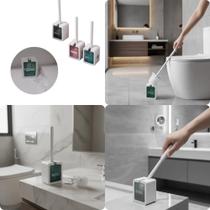 Escova Sanitária Plástico Com Suporte Compacto Cores Variadas Resistência Durabilidade Casa Limpeza Higiene Organização Banheiro