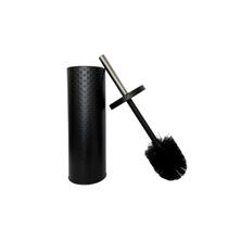 Escova Sanitária Preta Banheiro Decoração Higienização Multiuso Limpeza Vaso Suporte Cabo Inox