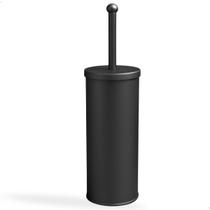 Escova Sanitária Preta Com Suporte Aço Inox Fosco