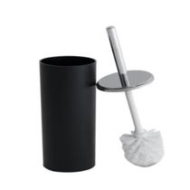 Escova sanitaria preta suporte inox black para vaso