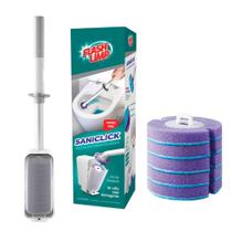 Escova Sanitaria Saniclick para Vaso Sanitario de Banheiro Com 10 Refis Flash Limp BAN2659 Escova Sanitaria Saniclick para Vaso Sanitario de Banheiro Com 10 Refis Flash Limp BAN2659