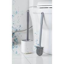 Escova Sanitária Silicone Flexível C/ Suporte Parede