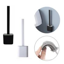 Escova Sanitária Silicone Para Limpar Vaso Privada Com Suporte Escova Sanitária Silicone Para Limpar Vaso Privada Com Suporte