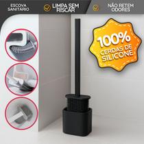 Escova Sanitária Silicone Preta Flexível para Limpeza de Vaso Escova Sanitária Silicone Preta Flexível para Limpeza de Vaso