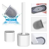 Escova Sanitária Silicone Vaso Sanitário Com Base Para Banheiro Com Cerdas Macias Privada Limpar Suporte Flexível