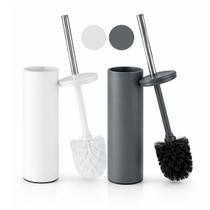 Escova Sanitária Vaso Banheiro Lavabo Matte Fosco Suporte Cabo Aço Inox Ferro Escovinha Moderna Limpeza Pesada Faxina Casa Apartamento Escritório