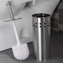Escova Sanitária Vaso Limpeza Higienização Em Aço Inox C/ Suporte Banheiro - Aih