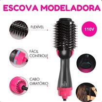 Escova Secadora 1200W 4 Em 1 Para Cabelos Com Mais Volume 110V