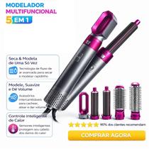Escova Secadora 5 em 1 Profissional Bivolt Seca, Alisa e Modela Rápido
