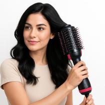 Escova Secadora Alisadora 1200W 110V Ceramica Profissional 3 em 1 Secar Modelar Alisar Cabelo Anti Frizz