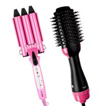 Escova Secadora Alisadora 4 Em 1 Ceramica 1000w City Modelador Cachos Triondas Cacheador Rosa Escova Secadora Alisadora 4 Em 1 Ceramica 1000w City Modelador Cachos Triondas Cacheador Rosa