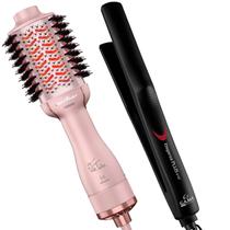 Escova Secadora Alisadora Britânia Ions Tourmaline 4 Em 1 1300w Tube Rose Bivolt Prancha Gama Italy Cerâmica 410ºf