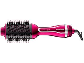 Escova secadora alisadora mondial chrome pink Es04 360