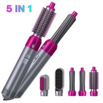 Escova Secadora Ar Quente Alisa Modela Cabelo Pente 5 Em 1 110V