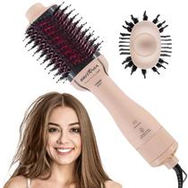 Escova Secadora Britânia Soft Bivolt 4 em 1 Seca Alisa Modela 1300w Rosa