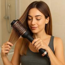 Escova Secadora Cabelo Profissional Bivolt Alisadora Modeladora Volume Quente Secagem Ondular