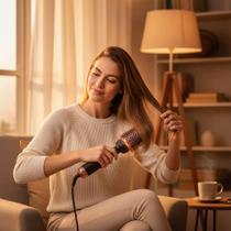 Escova Secadora de Cabelo Profissional Bivolt 1300W Cerâmica Ion Tourmaline 2 em 1