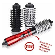 Escova Secadora E Modeladora Rotativa 4 Em 1 Alisa, Enrola,