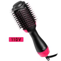 Escova Secadora Elétrica 110V Cor Preto Rosa